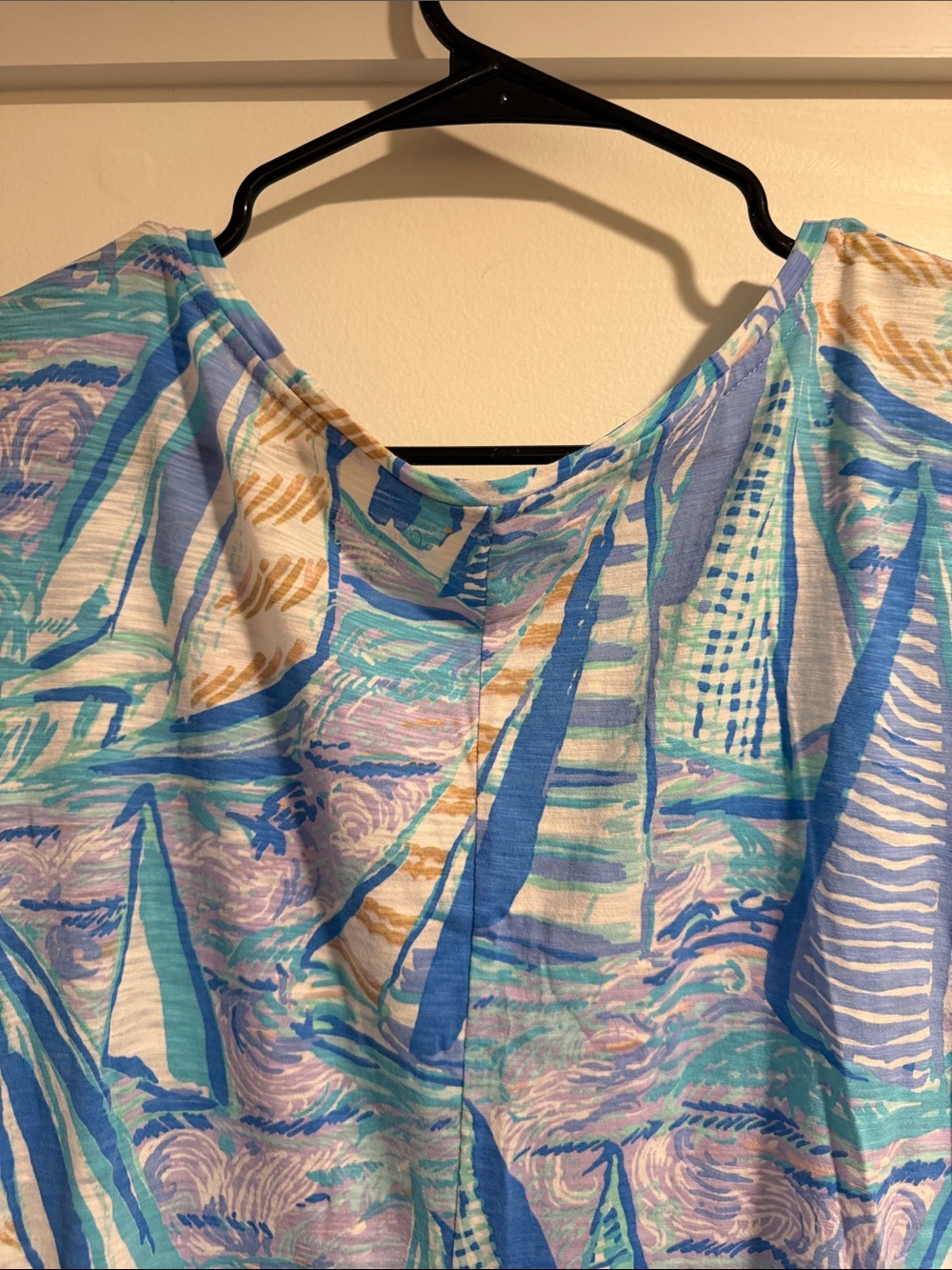 Lilly Pulitzer Blue Multicolor Short-Sleeve V-Neck Women’s Dress - Picture 8 of 11